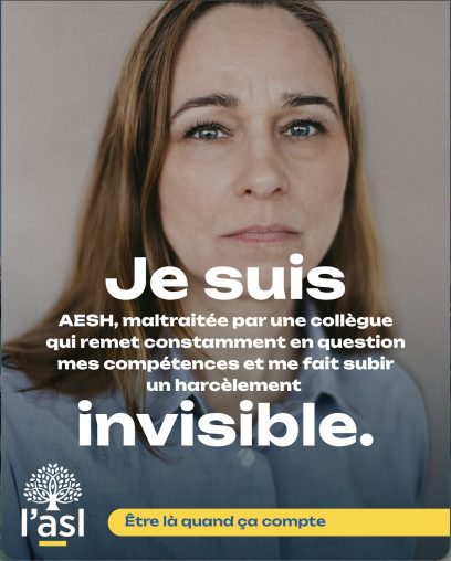 Affiche AESH portrait de femme 40 ans